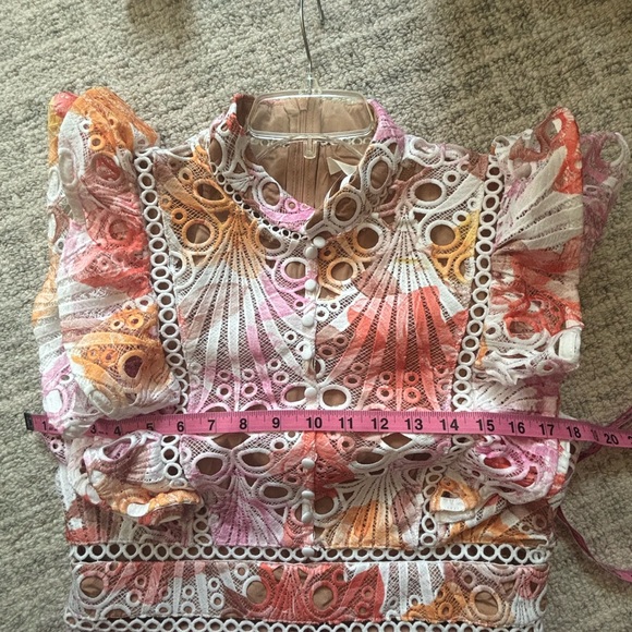 Elegant Lace Midi Dress with Ruffle Details - Picture 11 of 13